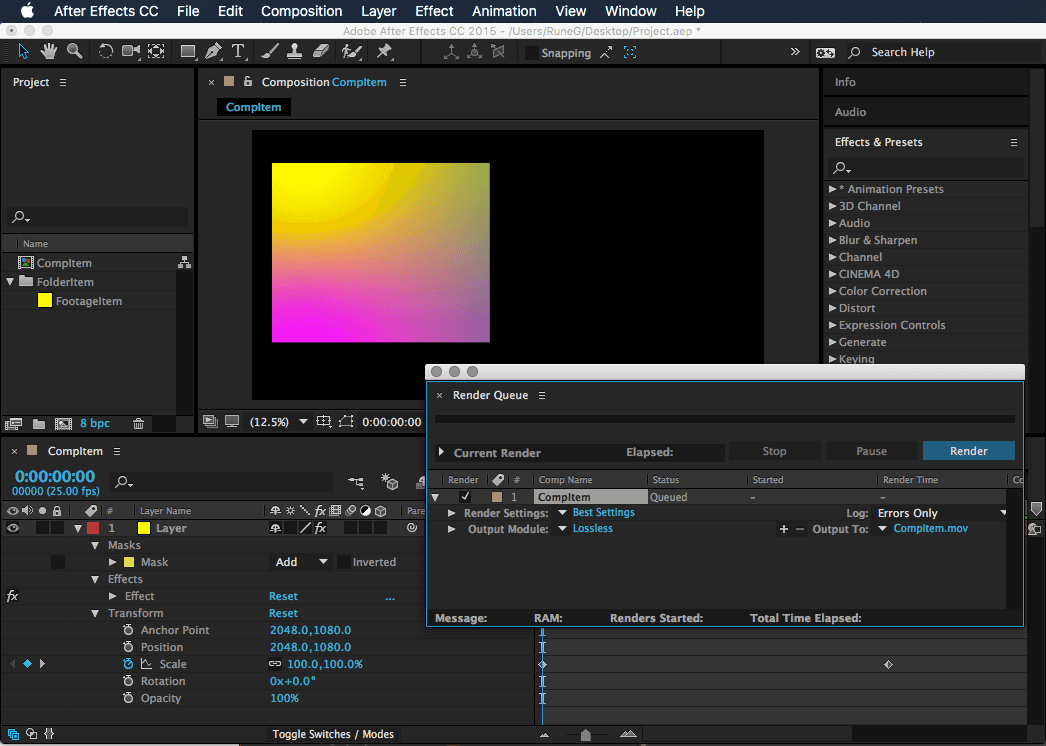 After Effects User Interface